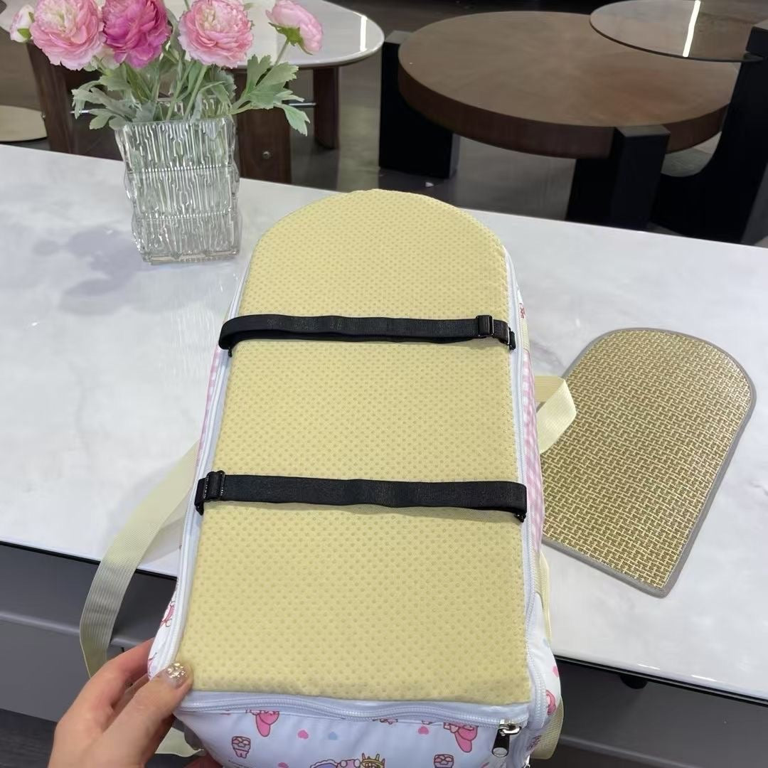 P001-Pet Carrier Car Console for Small Dogs Less Than 9 lbs Cute Plaid Pattern Washable with Pink and Yellow Gingham Design Compact & Convenient