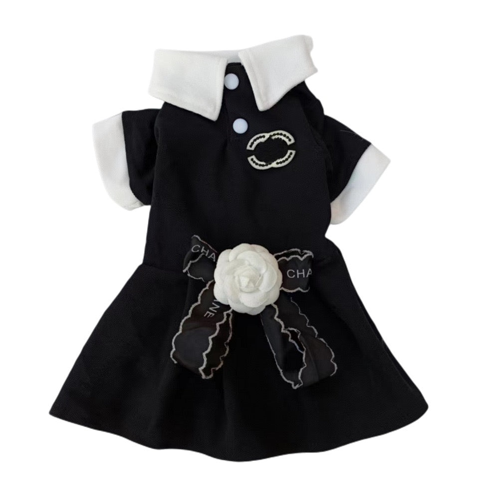 MF003-CC Style Black Shirt for Boy Dog Couple Wear Summer Breathable Fabric Comfortable Fit for Small Dogs
