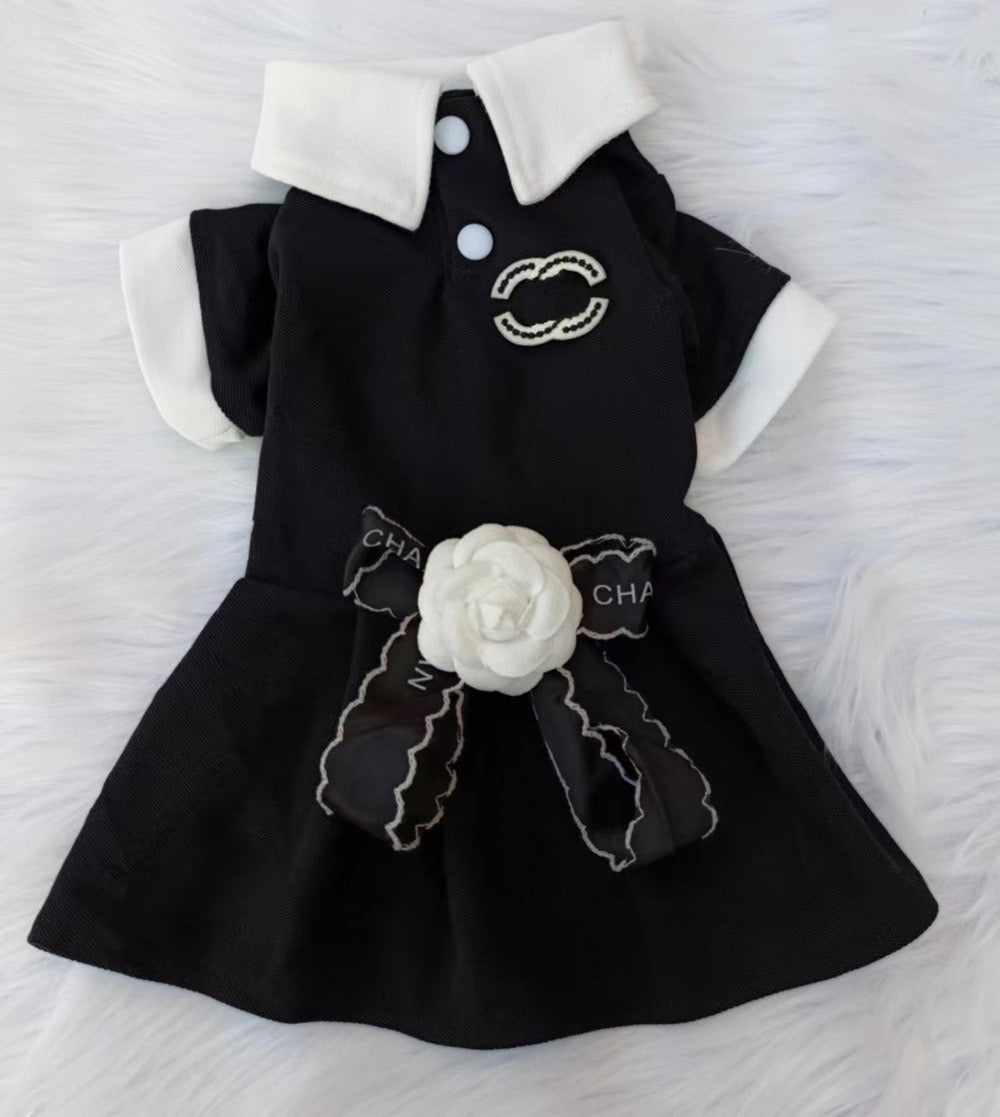 MF003-CC Style Black Shirt for Boy Dog Couple Wear Summer Breathable Fabric Comfortable Fit for Small Dogs