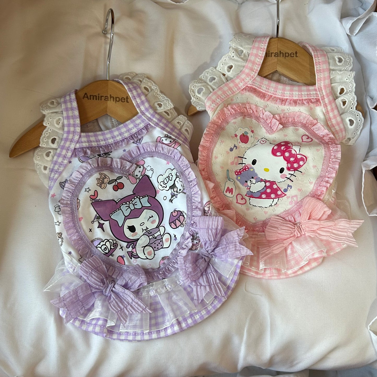 F024-Purple Kuku Shirt for Small Dogs Puppy Wear Stretchy Clothes Summer Breathable Wear with Adorable Cat Design