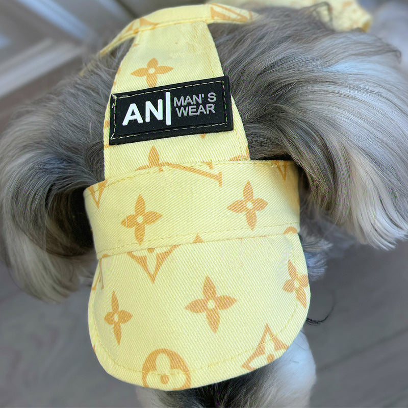 FF001-Yellow Clover Strap Skirt Dog Clothes Trendy Summer Thin Small Dog Pet Strap Skirt Adjustable Bigbear Teddy Corgi Schnauzer