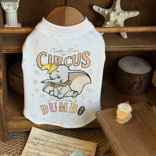 Cute Elephant Shirt for Boy Dog Comfy Cotton Material with Glitters for Small Breathable Wear Bichon Poodle Circus Design