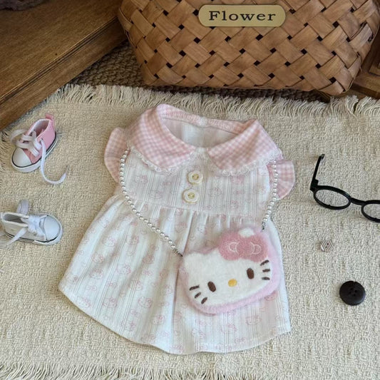 Comfy Breathable Shirt for Female Dog Summer Cotton Shirt Pink for Small Dog with Adorable Cartoon Print
