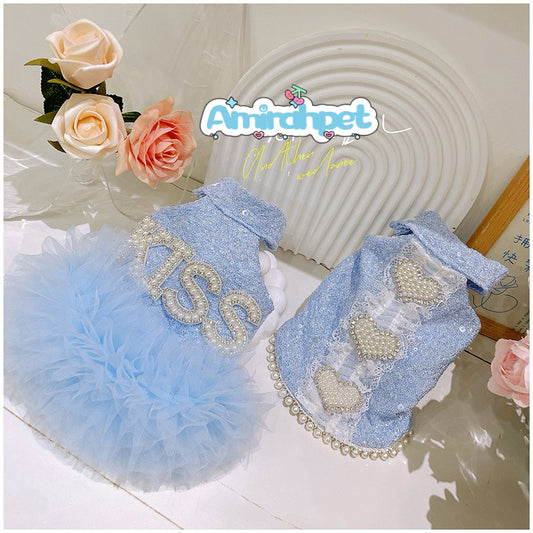 Sequin Princess Dress for Extra Small Dogs – Tutu Vest Gown for Maltese, Yorkie, Bichon, and Toy Poodles