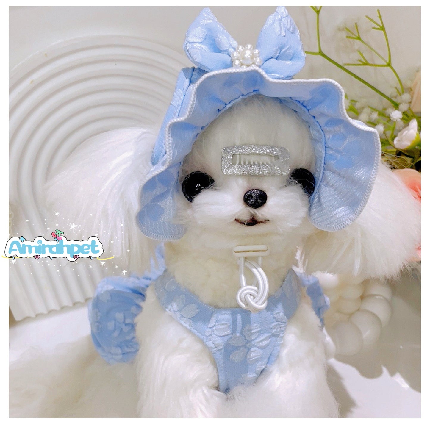 Hot Girl Dress Summer Strap Pet Skirt Soft Seersucker Material Breathable & Durable Puppy Clothes
