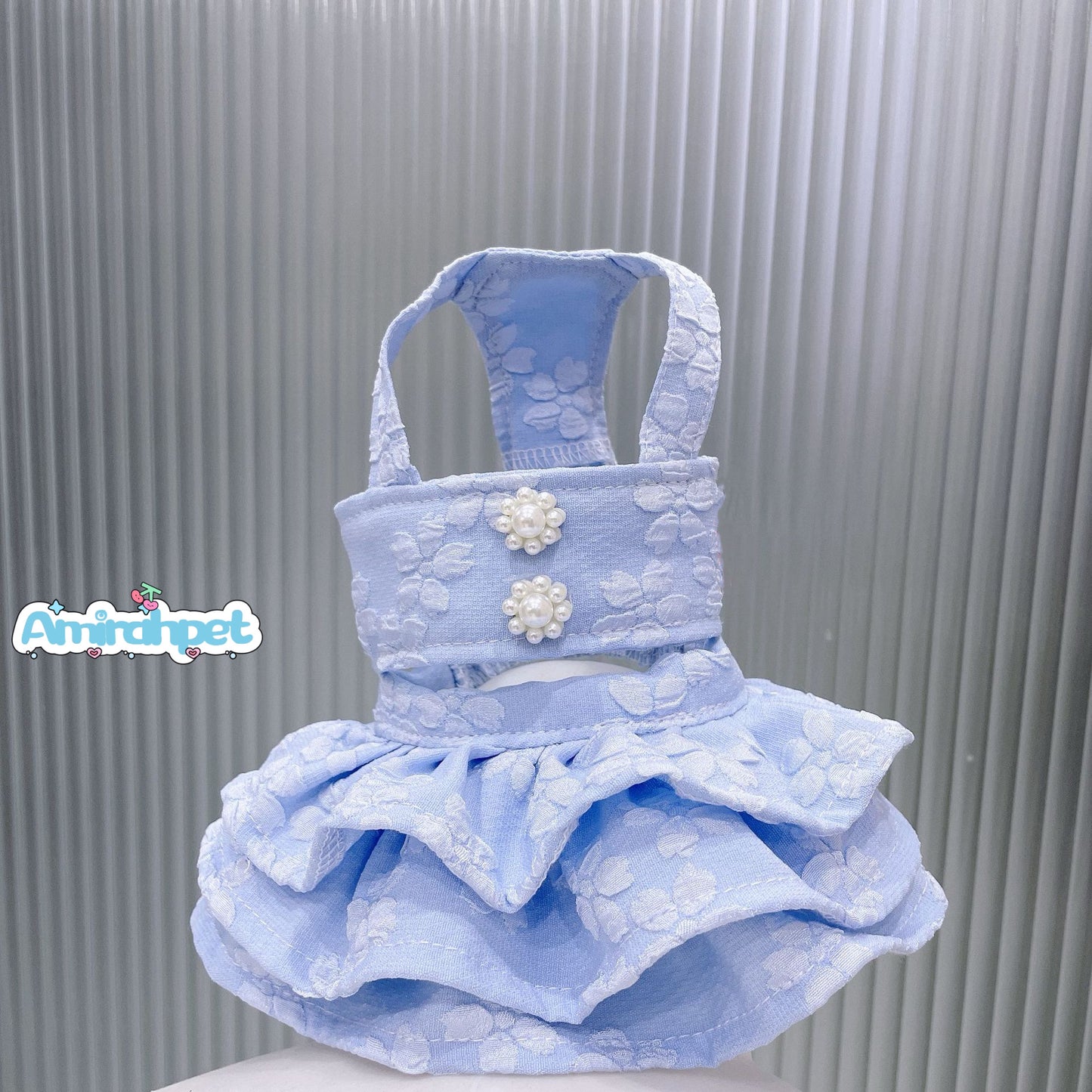 Hot Girl Dress Summer Strap Pet Skirt Soft Seersucker Material Breathable & Durable Puppy Clothes