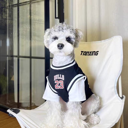 M003-Breathable Jersey for Dogs Bulls 23 Summer Shirt for Small Dog Comfortable & Cool Design