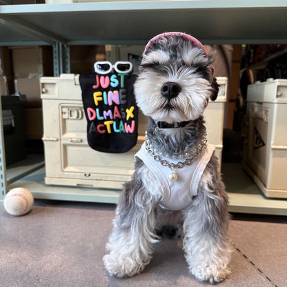 M009-White Vest Shirt with Colorful Letters Pattern Summer Wear Shirt for Small Dog Breathable Sleeveless