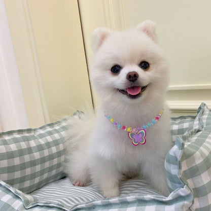 A002-Cute Necklace Butterfly Colorful Rainbow Color for Dogs Cats Small Pets Pet Accessories Birthday Gift