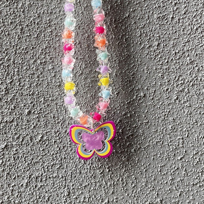 A002-Cute Necklace Butterfly Colorful Rainbow Color for Dogs Cats Small Pets Pet Accessories Birthday Gift