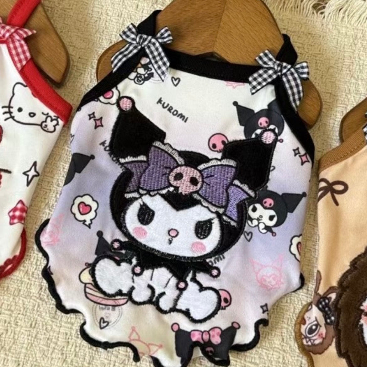 F022-Cartoon Embroidery Shirt for Summer Small Dogs Breathable Wear for Poodle Bichon with Adorable Character Designs