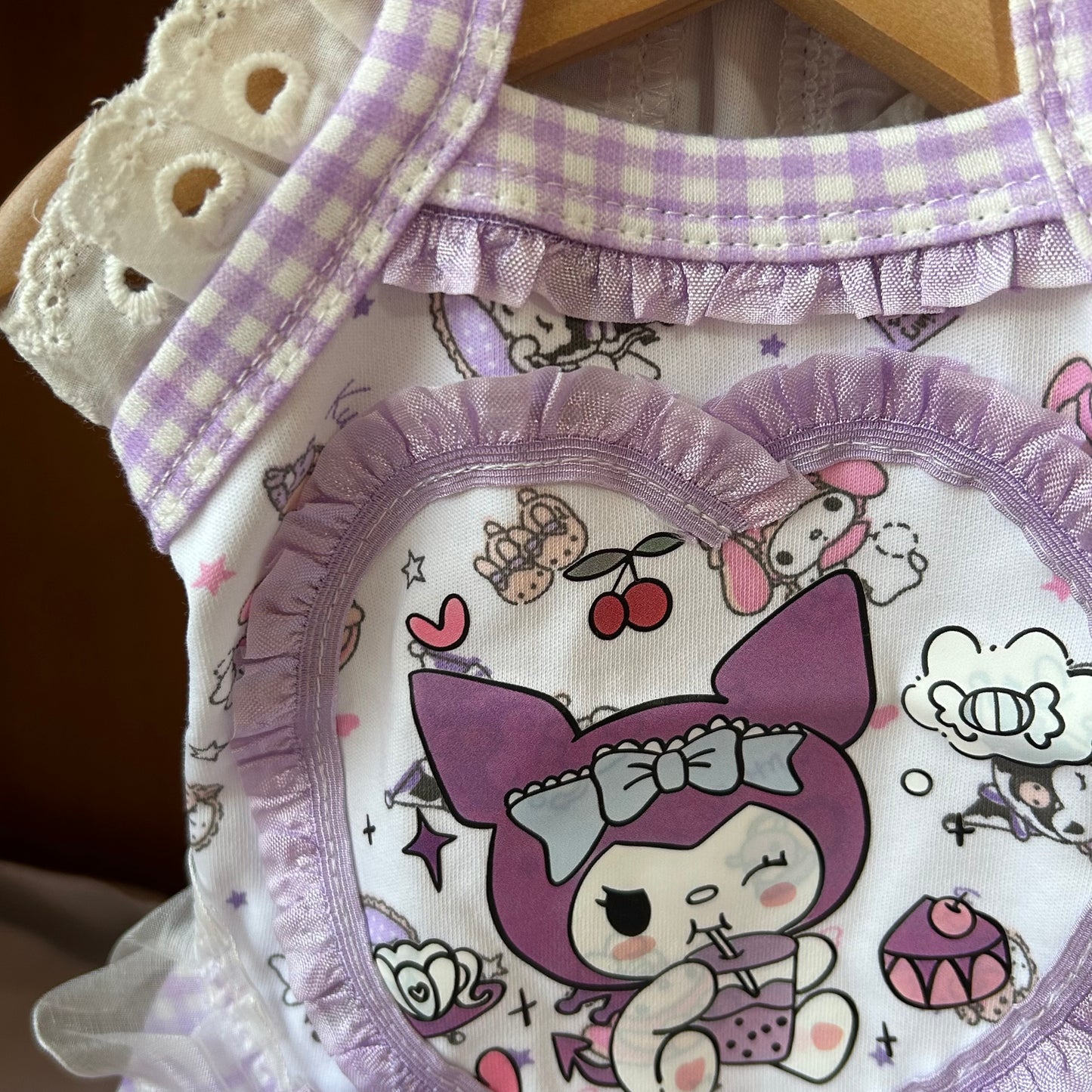 F024-Purple Kuku Shirt for Small Dogs Puppy Wear Stretchy Clothes Summer Breathable Wear with Adorable Cat Design