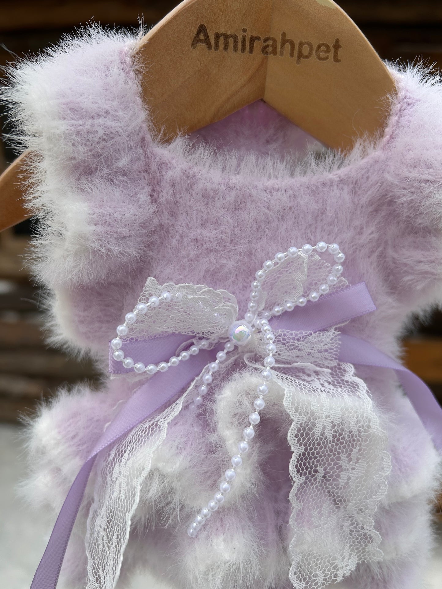 F027-Luxury Plush Dog Sweater Dress –Cloudy Soft Imitation Mink Winter Outfit for Small Breeds Like Yorkie, Maltese & Bichon