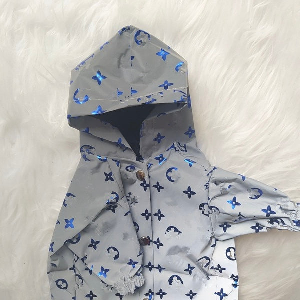 Pet Streetwear Reflective Windbreaker Jacket for Dogs – Fashionable Pet Apparel for French Bulldogs, Corgis, Poodles, and Pugs