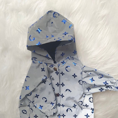 Pet Streetwear Reflective Windbreaker Jacket for Dogs – Fashionable Pet Apparel for French Bulldogs, Corgis, Poodles, and Pugs