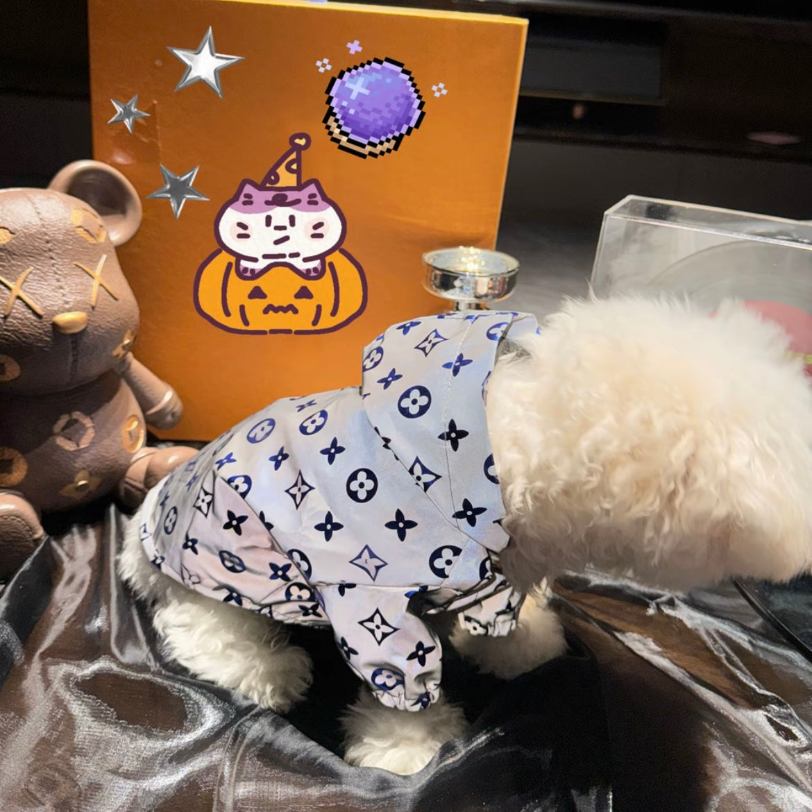 Pet Streetwear Reflective Windbreaker Jacket for Dogs – Fashionable Pet Apparel for French Bulldogs, Corgis, Poodles, and Pugs